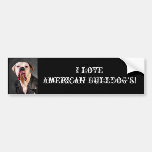 Ik hou van de Amerikaanse Bulldog. Bumpersticker