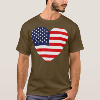 Ik hou van de Amerikaanse hartvormige Amerikaanse T-shirt