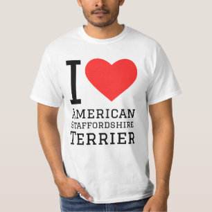 Ik hou van de Amerikaanse Staffordshire terriër T-shirt