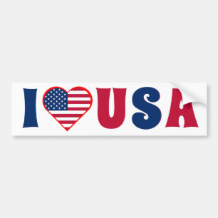 Ik hou van de Amerikaanse vlag Rood wit en blauw Bumpersticker