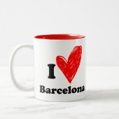 Ik hou van de Barcelona Two-Tone Coffee Mok (Links)
