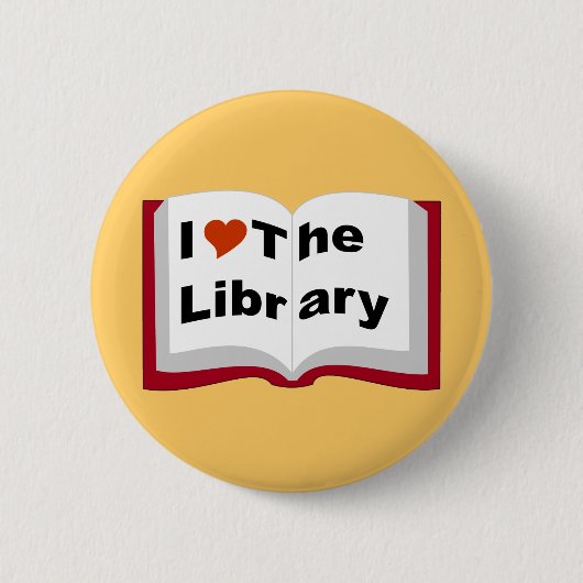 Ik hou van de bibliotheek ronde button 5,7 cm (Voorkant)