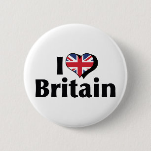 Ik hou van de Britse vlag Ronde Button 5,7 Cm