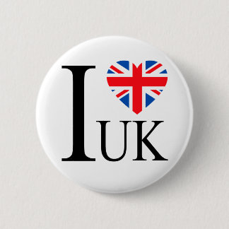 Ik hou van de Britse vlag Ronde Button 5,7 Cm