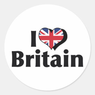 Ik hou van de Britse vlag Ronde Sticker