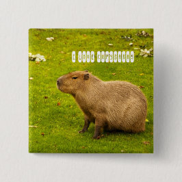 Ik hou van de Capybaraknop Vierkante Button 5,1 Cm