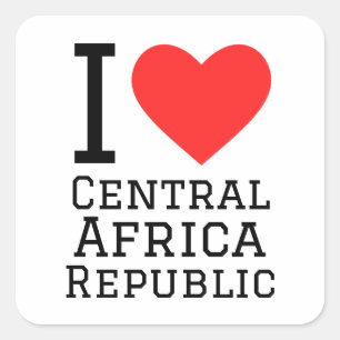 Ik hou van de Centraal-Afrikaanse Republiek Vierkante Sticker