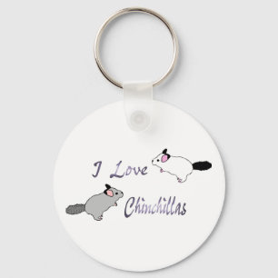 Ik hou van de chinchillas sleutelketen sleutelhanger