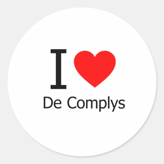 Ik hou van de Complys Ronde Sticker (Voorkant)