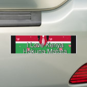 Ik hou van de coole vlag van Kenya Hakuna Matata Bumpersticker (Op auto)