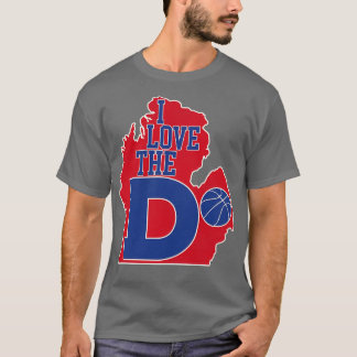 Ik hou van de D Pistons Basketbal T-shirt