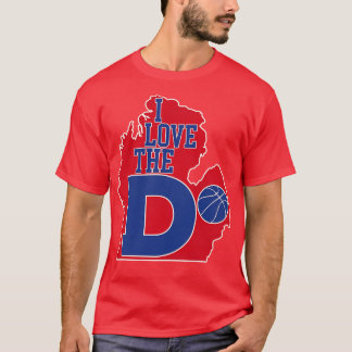 Ik hou van de D Pistons Basketbal T-shirt