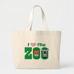 Ik hou van de dierentuin grote tote bag