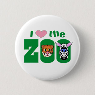 Ik hou van de dierentuin ronde button 5,7 cm