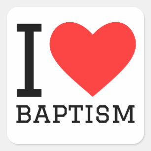 Ik hou van de doop vierkante sticker