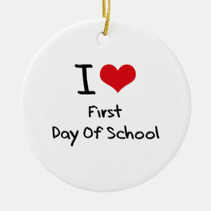 Ik hou van de eerste schooldag keramisch ornament