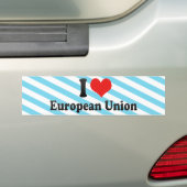 Ik hou van de Europese Unie Bumpersticker (Op auto)