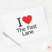 Ik hou van de Fast Lane Ovale Sticker (Envelop)