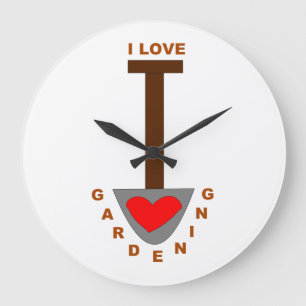 Ik hou van de Gardening Spade Wall klok