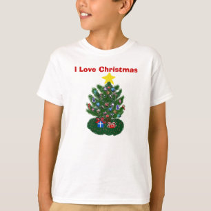Ik hou van de gele kerstboom t-shirt