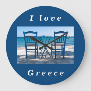 Ik hou van de Griekse taverna foto blauw en wit Grote Klok