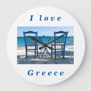 Ik hou van de Griekse taverna foto blauw en wit Grote Klok