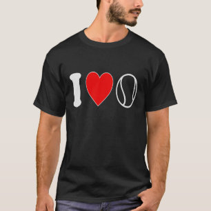 Ik hou van de hartstochtelijke tennisbaan voor vro t-shirt