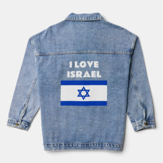 Ik hou van de Israëlische vlag pro-Israël Denim Jacket