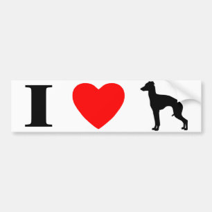 Ik hou van de Italiaanse Bumpersticker Greyhounds