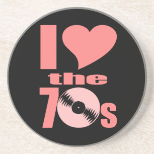 Ik hou van de jaren 70 zandsteen onderzetter