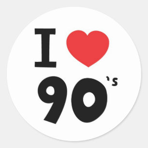 Ik hou van de jaren negentig ronde sticker
