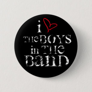 Ik hou van de jongens in de band ronde button 5,7 cm