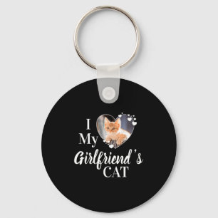 Ik hou van de kat van mijn vriendin aangepaste fot sleutelhanger