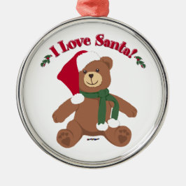 Ik hou van de Kerstman! KerstTeddy Bear Metalen Ornament