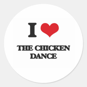 Ik hou van de kippendans ronde sticker