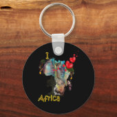 Ik hou van de Klassieke Sticker van Afrika Sleutelhanger (Achterkant)