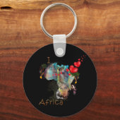 Ik hou van de Klassieke Sticker van Afrika Sleutelhanger (Voorkant)