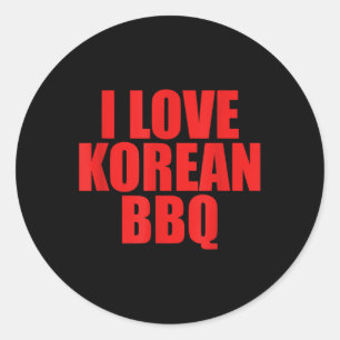 Ik hou van de Koreaanse BBQ Aziatische traditionel Ronde Sticker