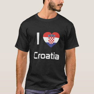 Ik hou van de Kroatische vlag Vintage T-shirt