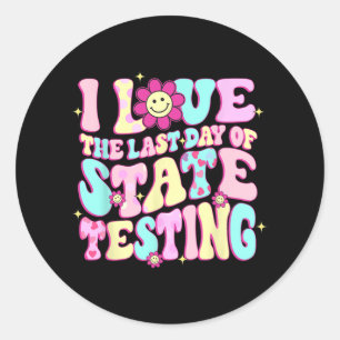Ik hou van de laatste dag van de staat testen lera ronde sticker