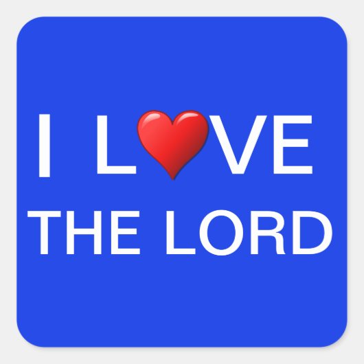 IK HOU VAN DE LORD VIERKANTE STICKER (Voorkant)