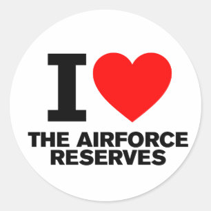 Ik hou van de luchtmacht Reserves Ronde Sticker