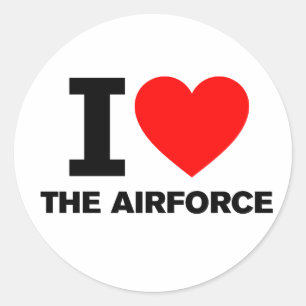 Ik hou van de luchtmacht ronde sticker
