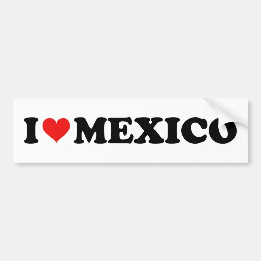 Ik hou van de Mexicaanse rode hartwagen Bumpersticker (Voorkant)
