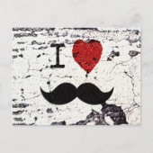 Ik hou van de Mustache Rustic Custom Briefkaart (Voorkant)