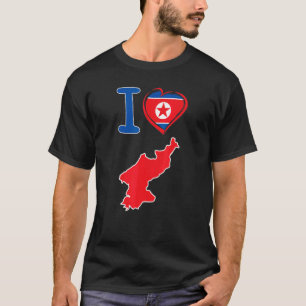 Ik hou van de Noord-Koreaanse vlag in de vorm van T-shirt