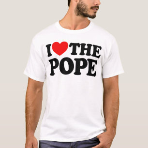Ik hou van de paus Rode Hart katholieke paus T-shirt