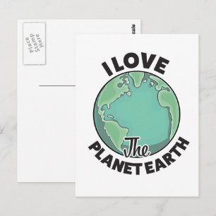 Ik hou van de planeet Aarde Briefkaart