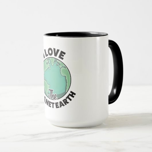 Ik hou van de planeet Aarde Mok (Voorkant rechts)