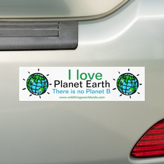 Ik hou van de planeet Aarde - red onze planeet - Bumpersticker (Op auto)